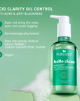 BIO BALANCE Hello Clean Acid Clarity Oil Control Face Wash – riebalų balansą reguliuojantis veido prausiklis