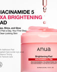 ANUA Niacinamide 5 TXA Brightening Pad – skaistinantys veido padeliai