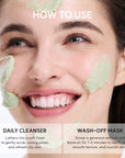 Arencia Green Rice Mochi Cleanser - gaivinantis veido prausiklis su augaliniais ekstraktais