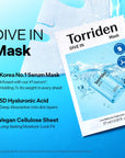TORRIDEN DIVE-IN Low Molecule Hyaluronic Acid Mask – drėkinamoji lakštinė veido kaukė