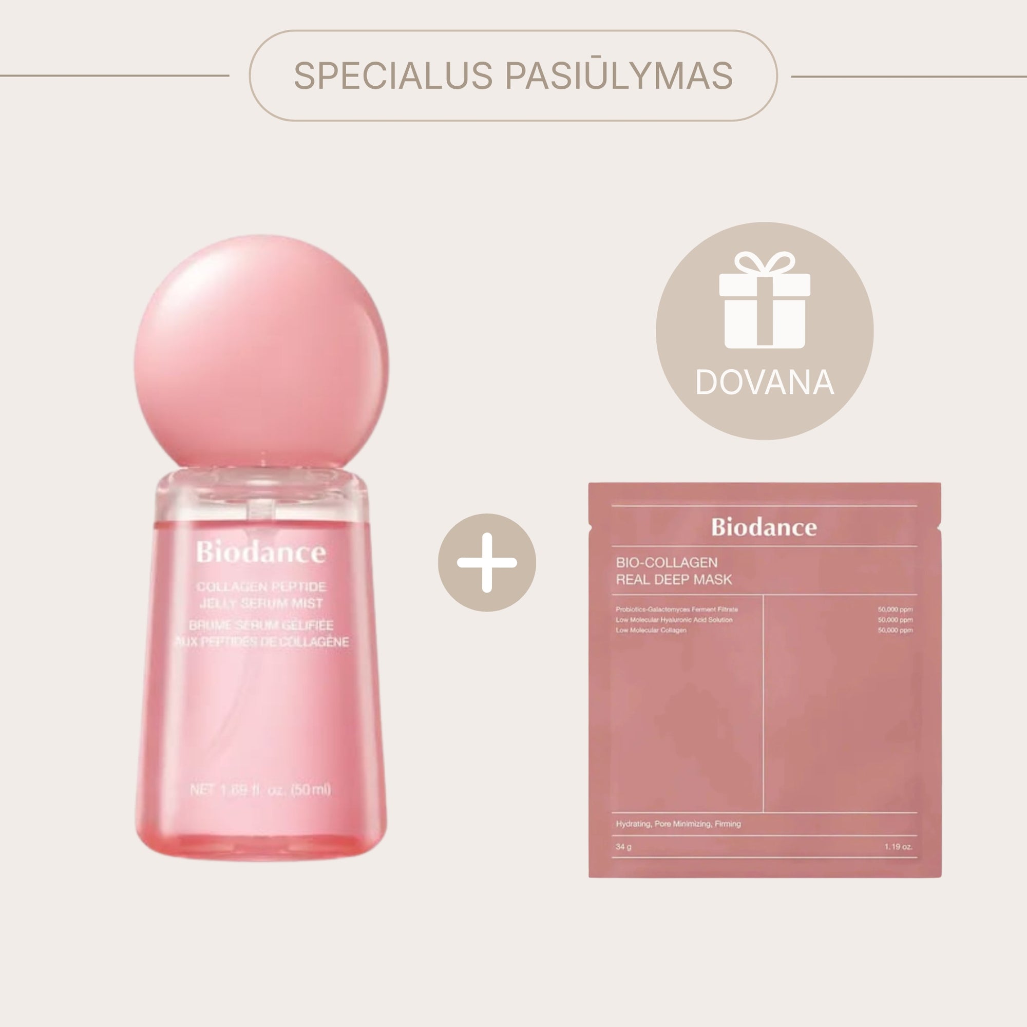 BIODANCE Collagen Peptide Jelly Serum Mist – stangrinanti seruminė veido dulksna + DOVANA