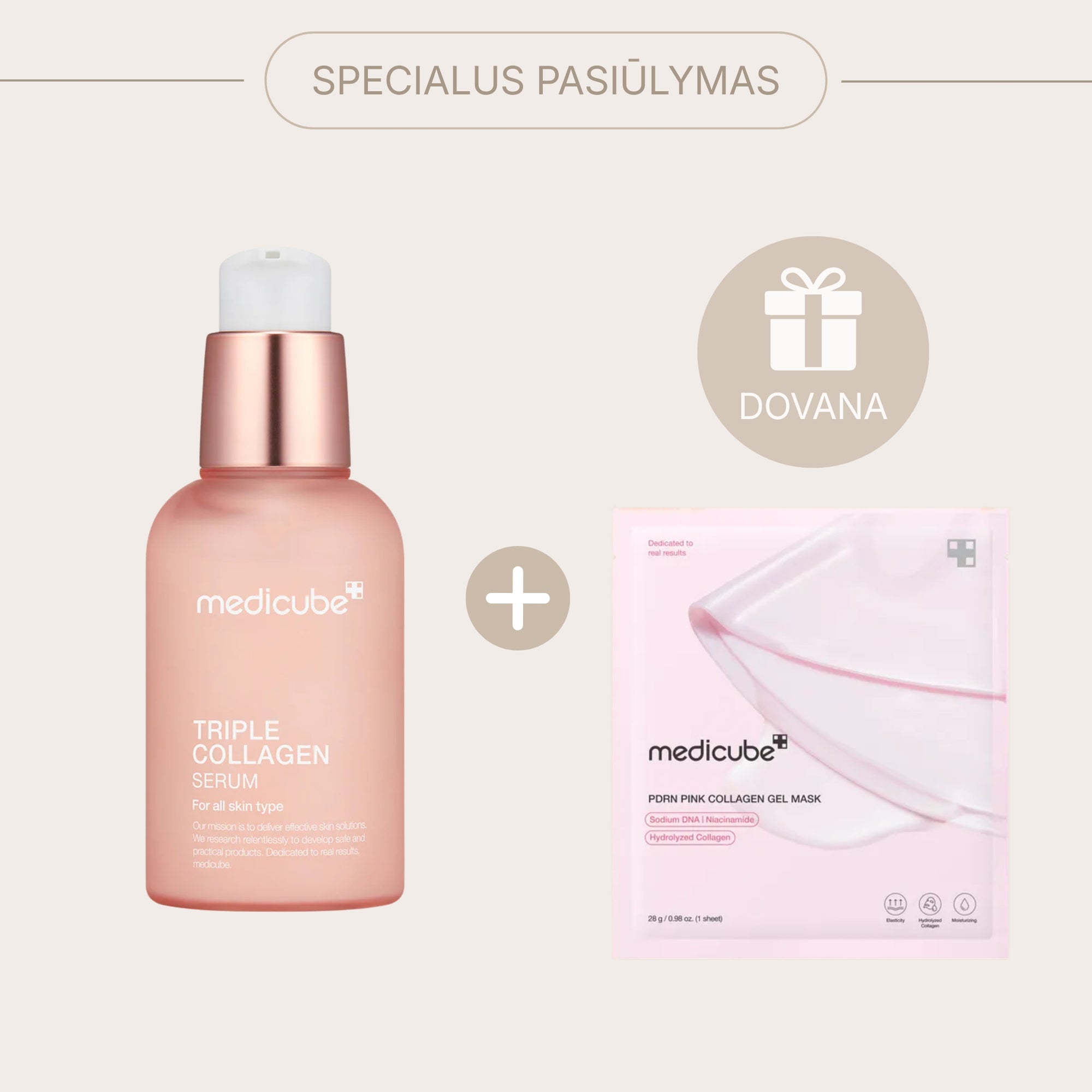 MEDICUBE Triple Collagen Serum - veido serumas su kolagenu + DOVANA