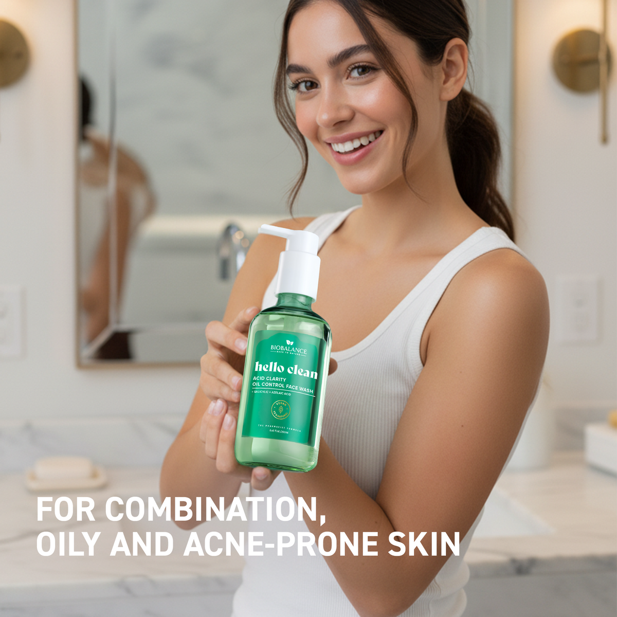 BIO BALANCE Hello Clean Acid Clarity Oil Control Face Wash – riebalų balansą reguliuojantis veido prausiklis