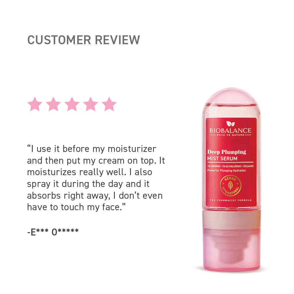 BIO BALANCE Deep Plumping Mist Serum  – intensyviai putlinanti drėkinamoji veido dulksna-serumas