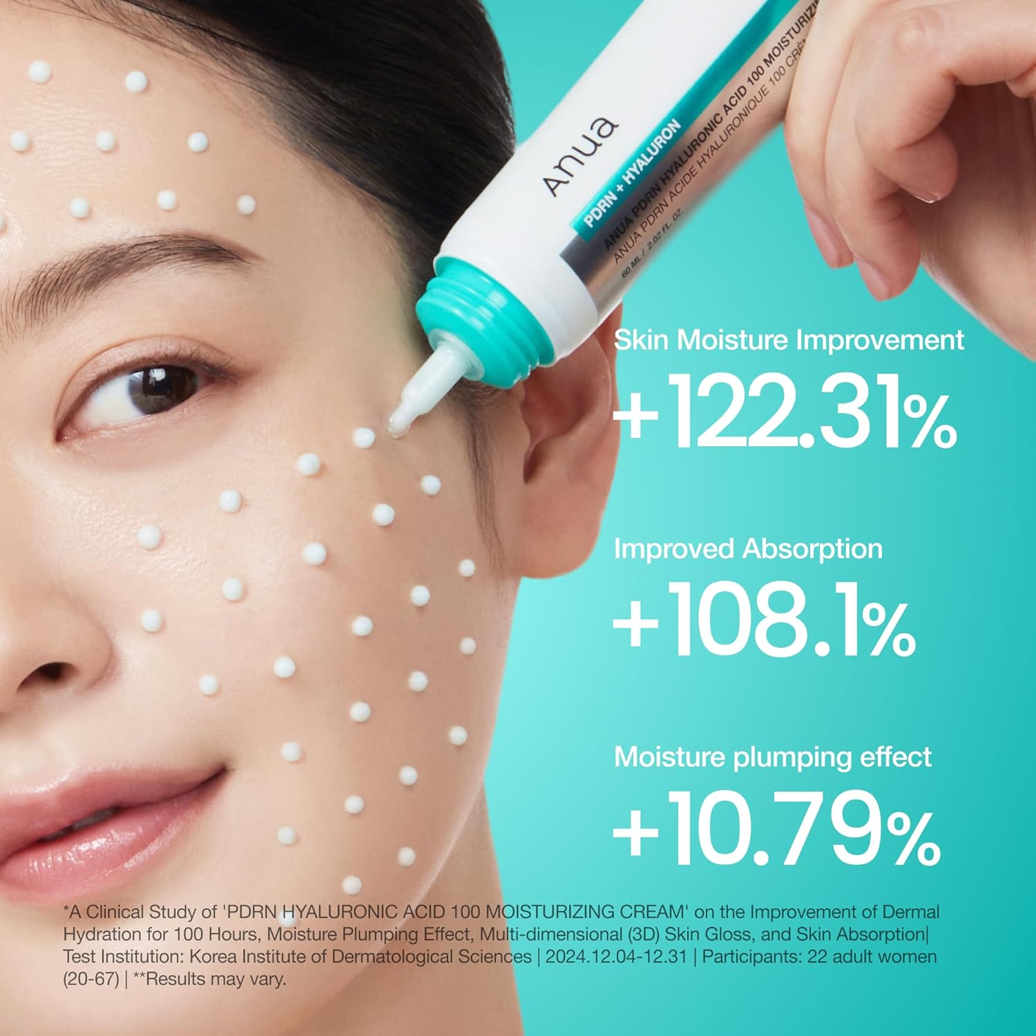 ANUA Moisturizing cream PDRN Hyaluronic Acid 100 – intensyviai drėkinantis veido kremas