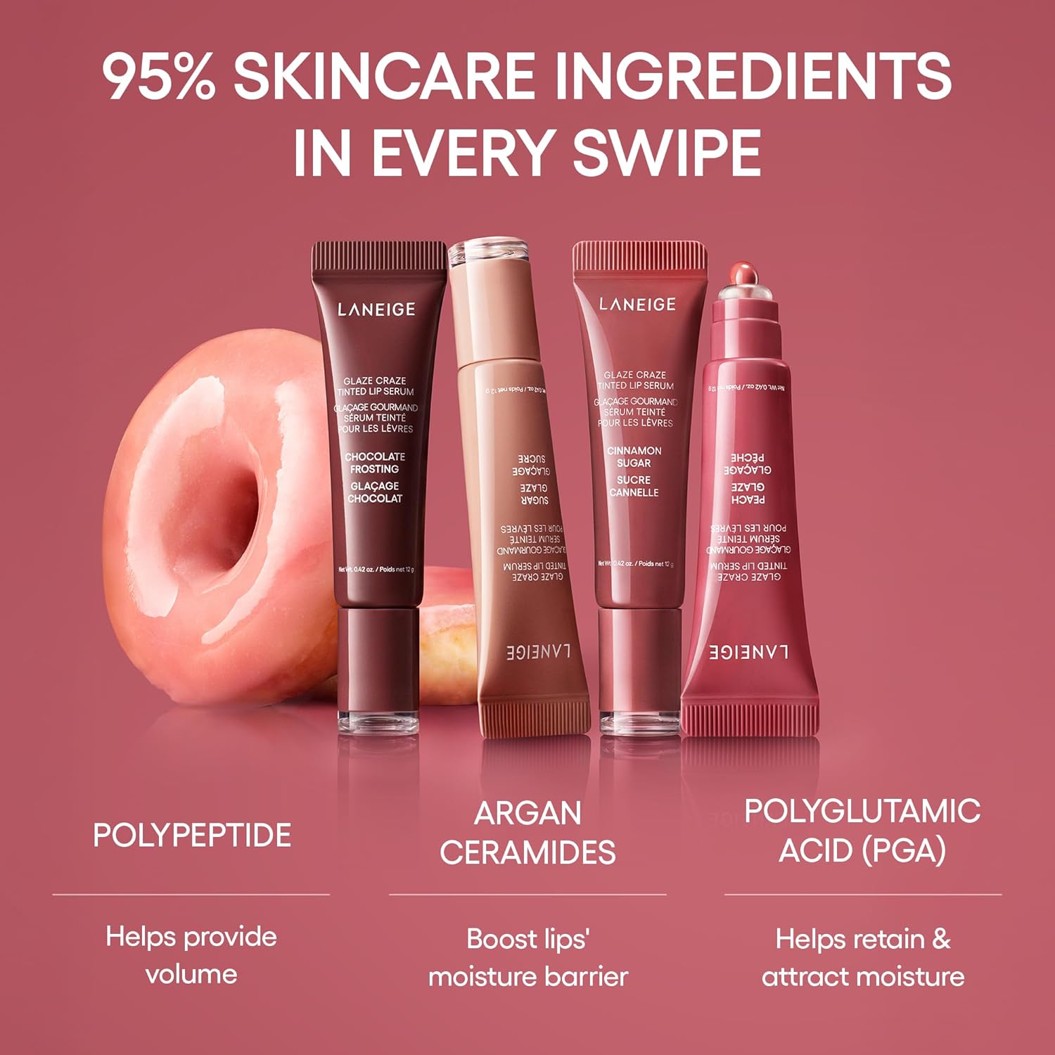 LANEIGE Glaze Craze Tinted Lip Serum Sugar Glaze – blizgus lūpų serumas su atspalviu