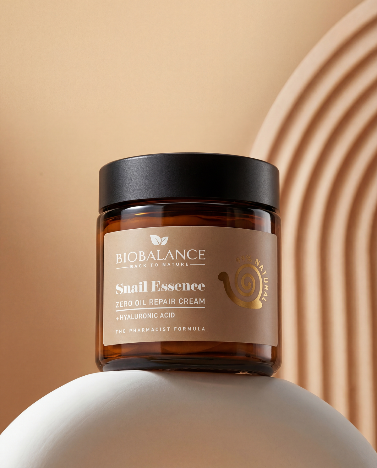 BIO BALANCE Snail Essence Zero Oil Repair Cream  – atkuriamasis veido kremas su sraigių mucinu