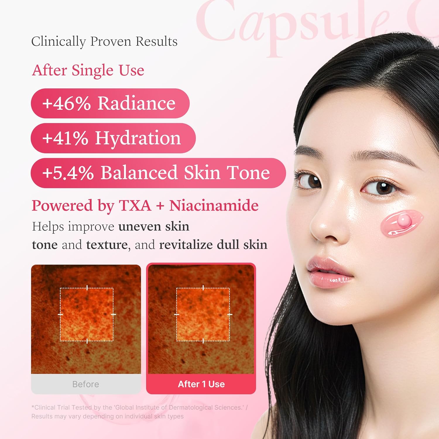 MEDICUBE TXA Niacinamide Capsule Cream - skaistinantis ir drėkinantis veido kremas