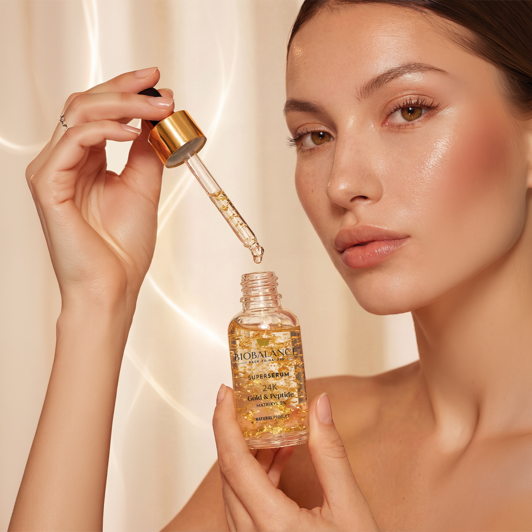 BIO BALANCE Gold &amp; Peptide 24K - raukšles mažinantis veido serumas