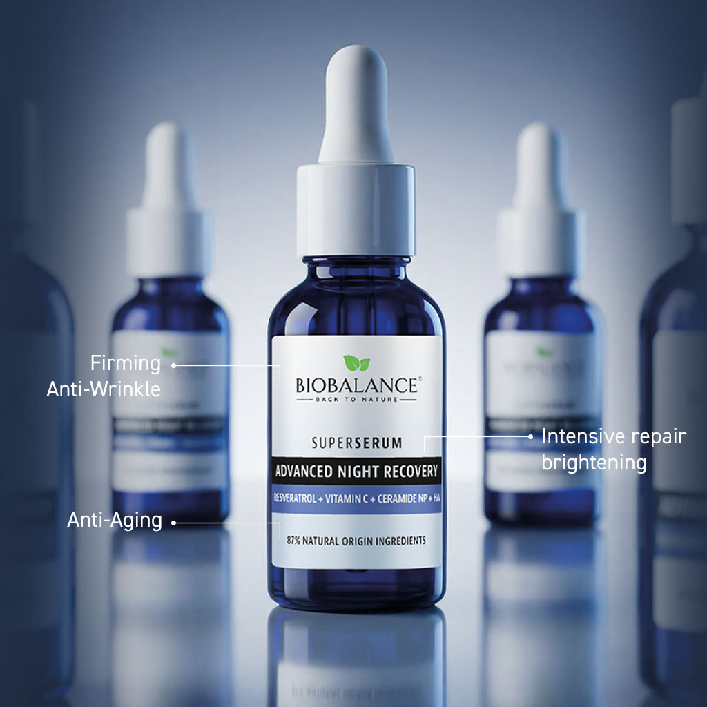 BIO BALANCE Advanced Night Recovery - naktinis atkuriamasis veido serumas