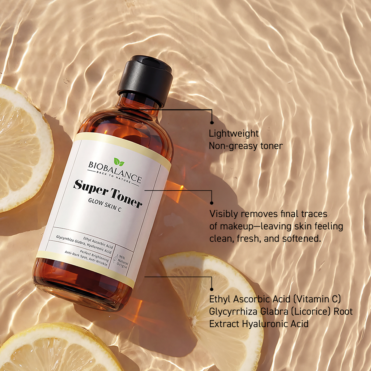 BIO BALANCE Super Toner Glow Skin C – skaistinantis veido tonikas