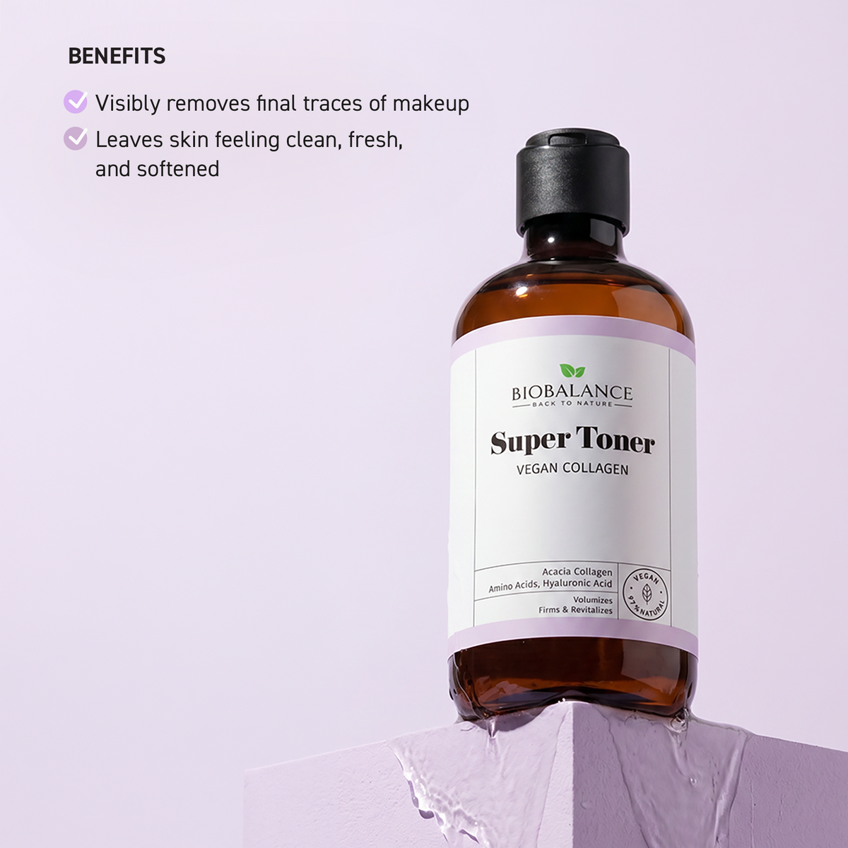 BIO BALANCE Super Toner Vegan Collagen – veganiškas veido tonikas su kolagenu
