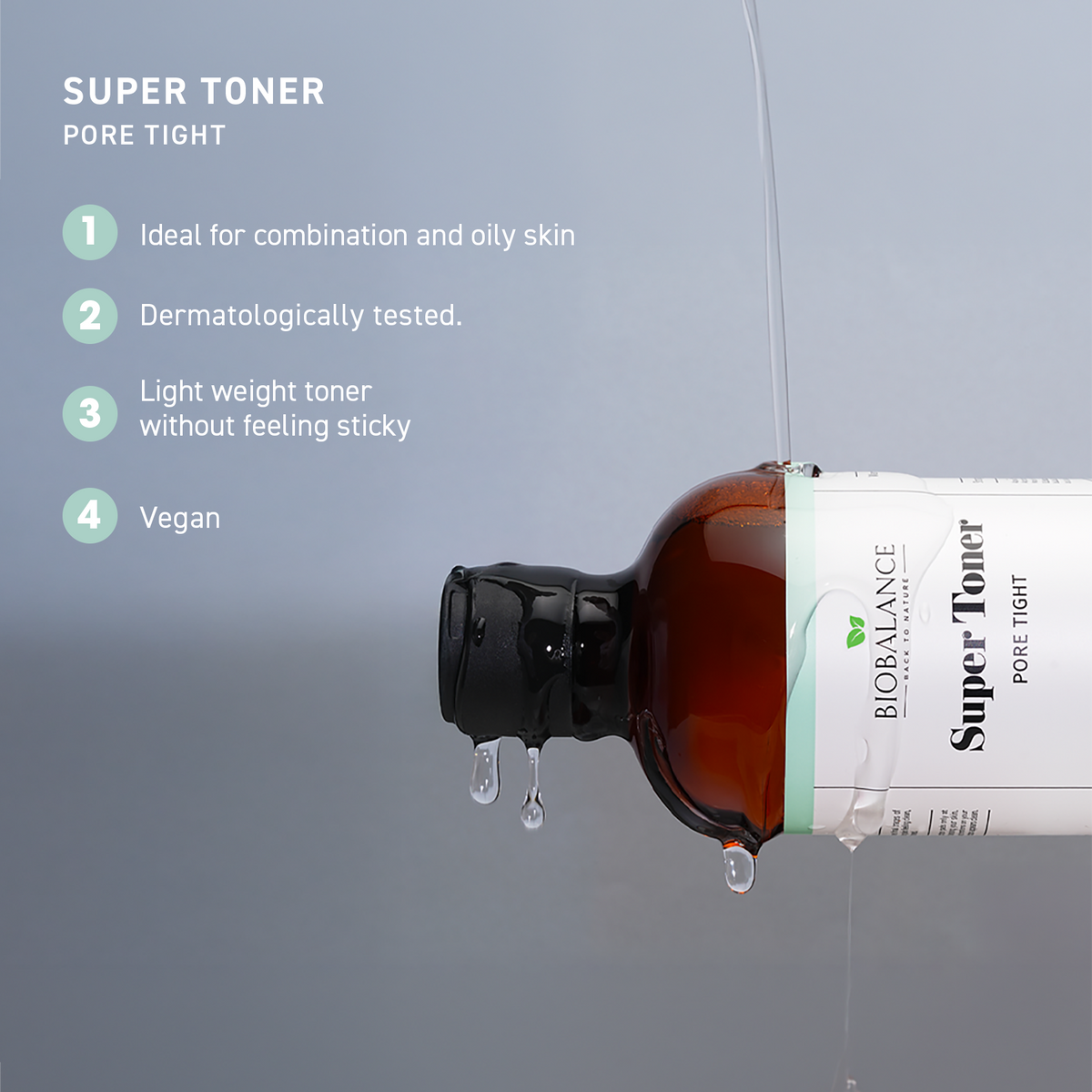 BIO BALANCE Super Toner Pore Tight – poras sutraukiantis veido tonikas