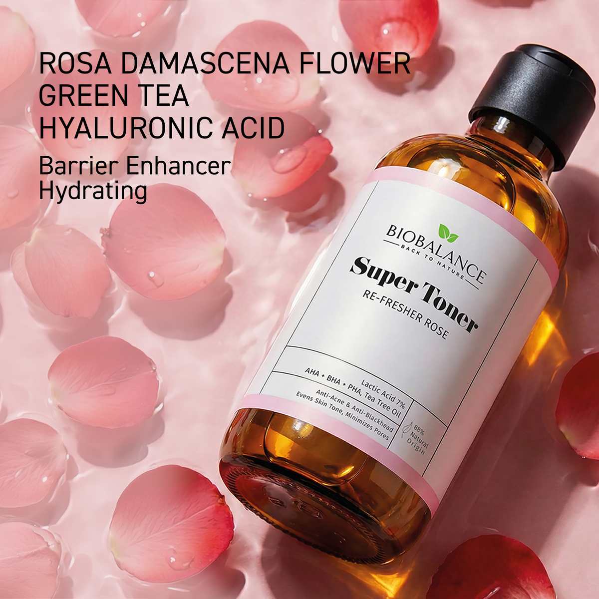 BIO BALANCE Super Toner Refresher Rose  – gaivinantis veido tonikas