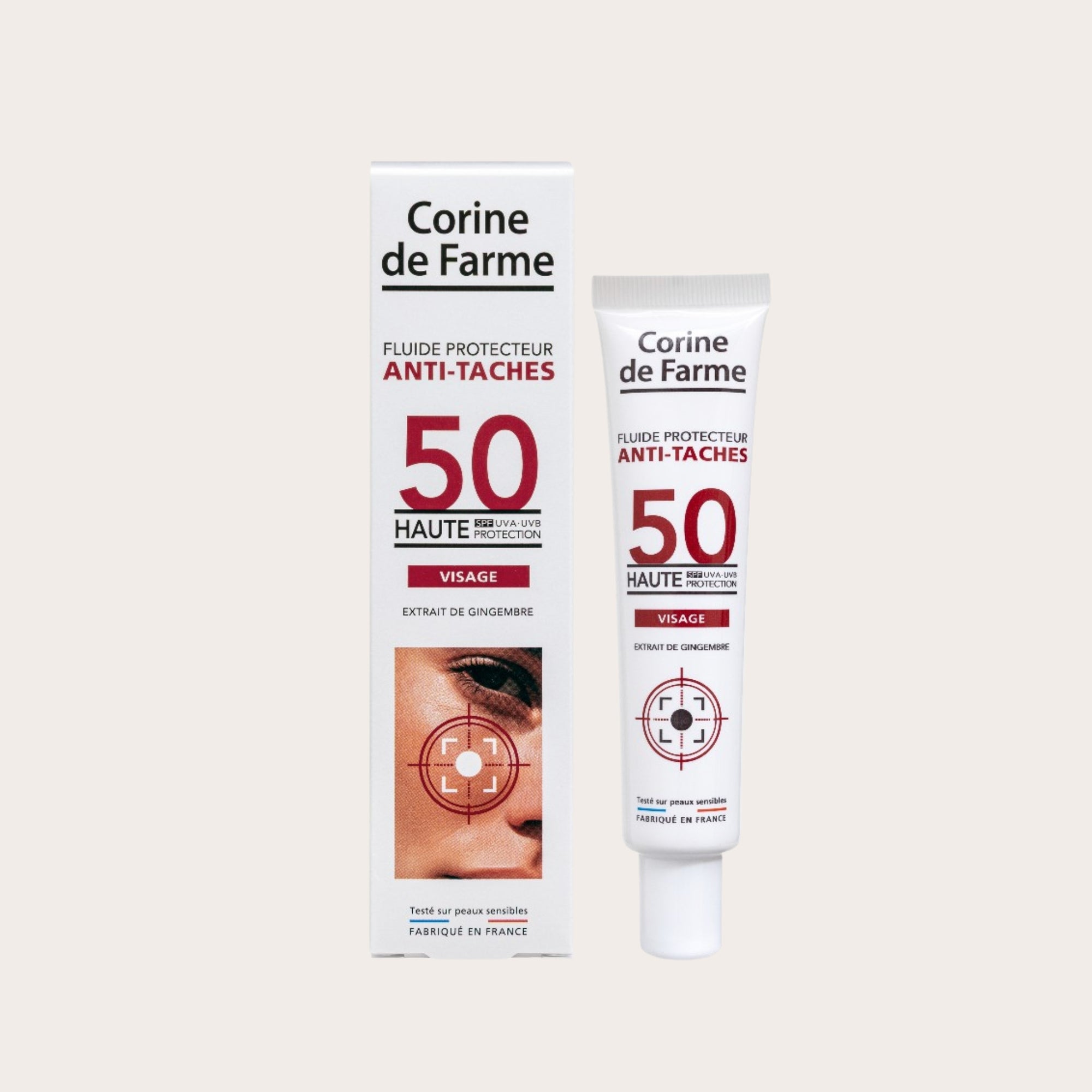 CORINE DE FARME Anti-Dark Spot Protective Fluid SPF50 – apsauga nuo saulės ir pigmentinių dėmių