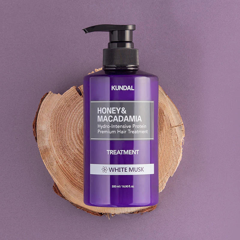 Honey &amp; Macadamia Protein Treatment White Musk – intensyviai maitinantis gydomasis kondicionierius muskuso aromato