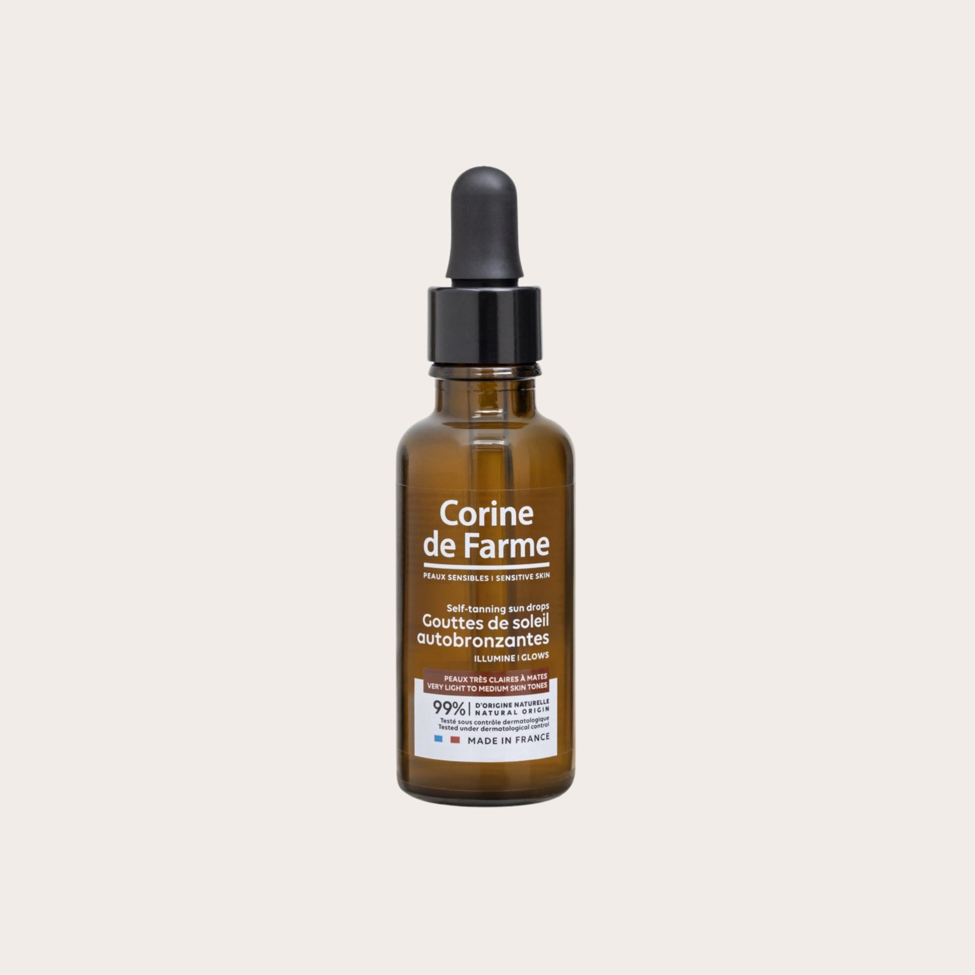 CORINE DE FARME Self-Tanning Sun Drops – savaiminio įdegio lašai veidui