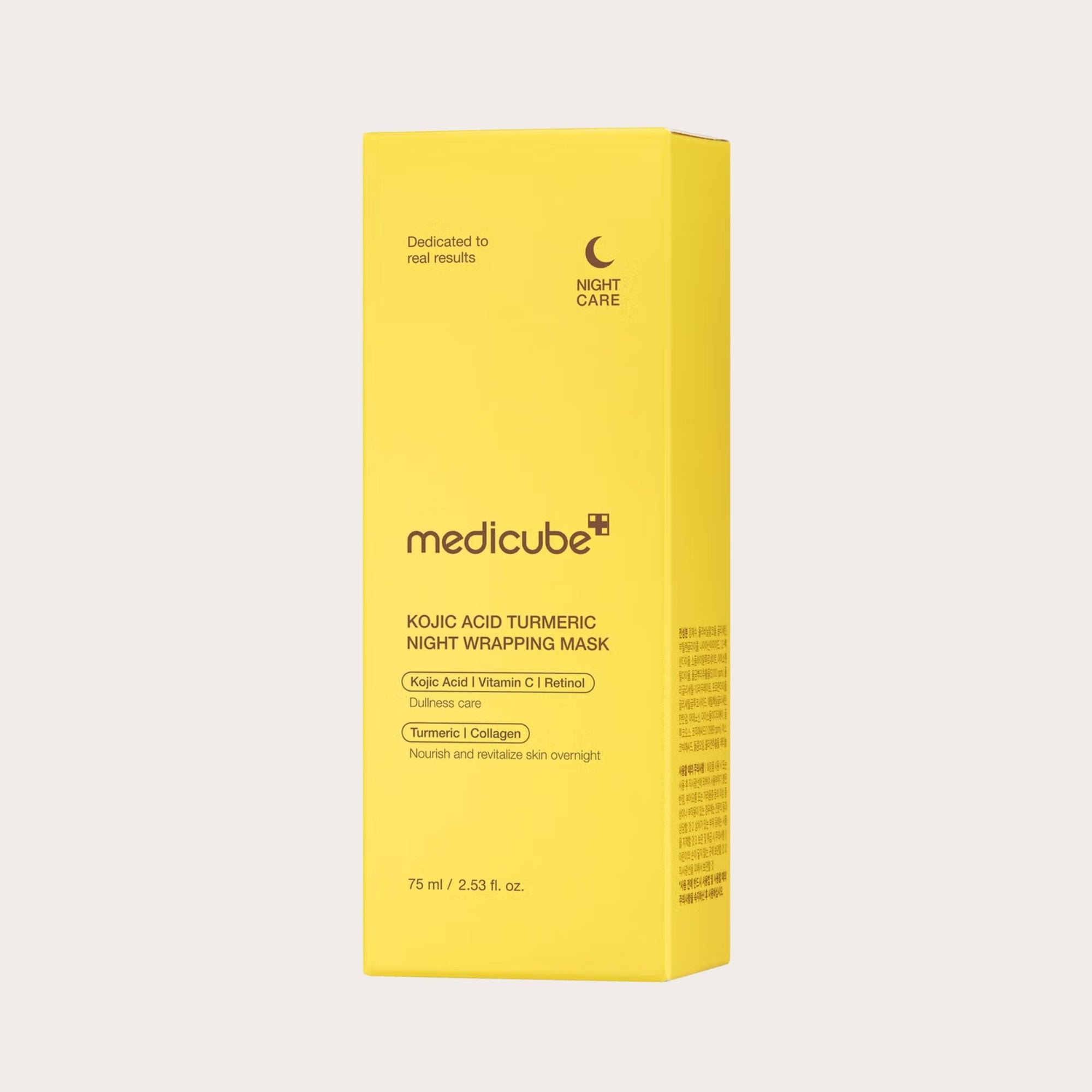 MEDICUBE Kojic Acid Turmeric Night Wrapping Mask – naktinė skaistinanti veido kaukė