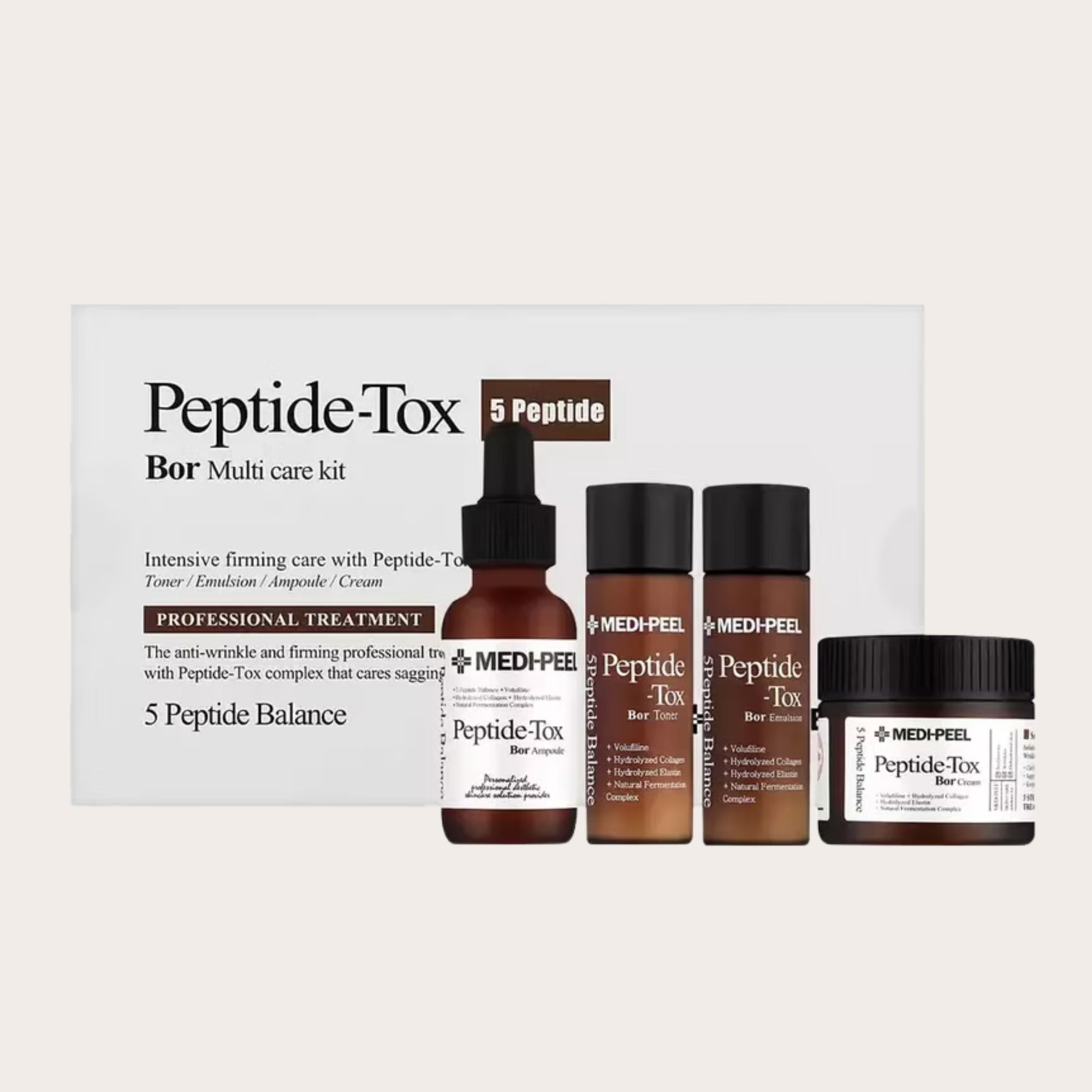 MEDIPEEL Bor-Tox Multi Care Kit – stangrinantis veido priežiūros rinkinys su peptidais