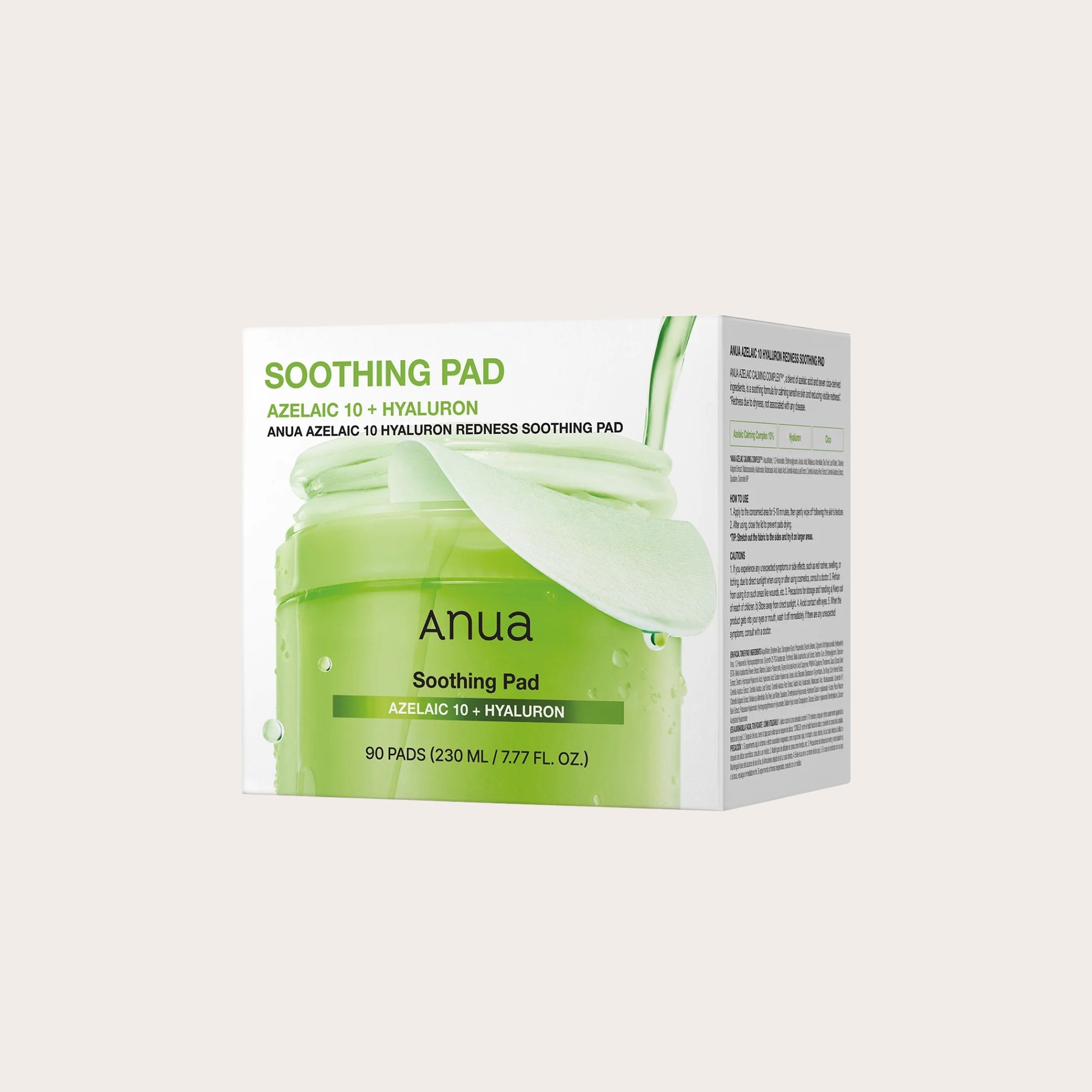 ANUA Azelaic Acid 10 Hyaluron Redness Soothing Pad – raminantys ir raudonį mažinantys veido padeliai