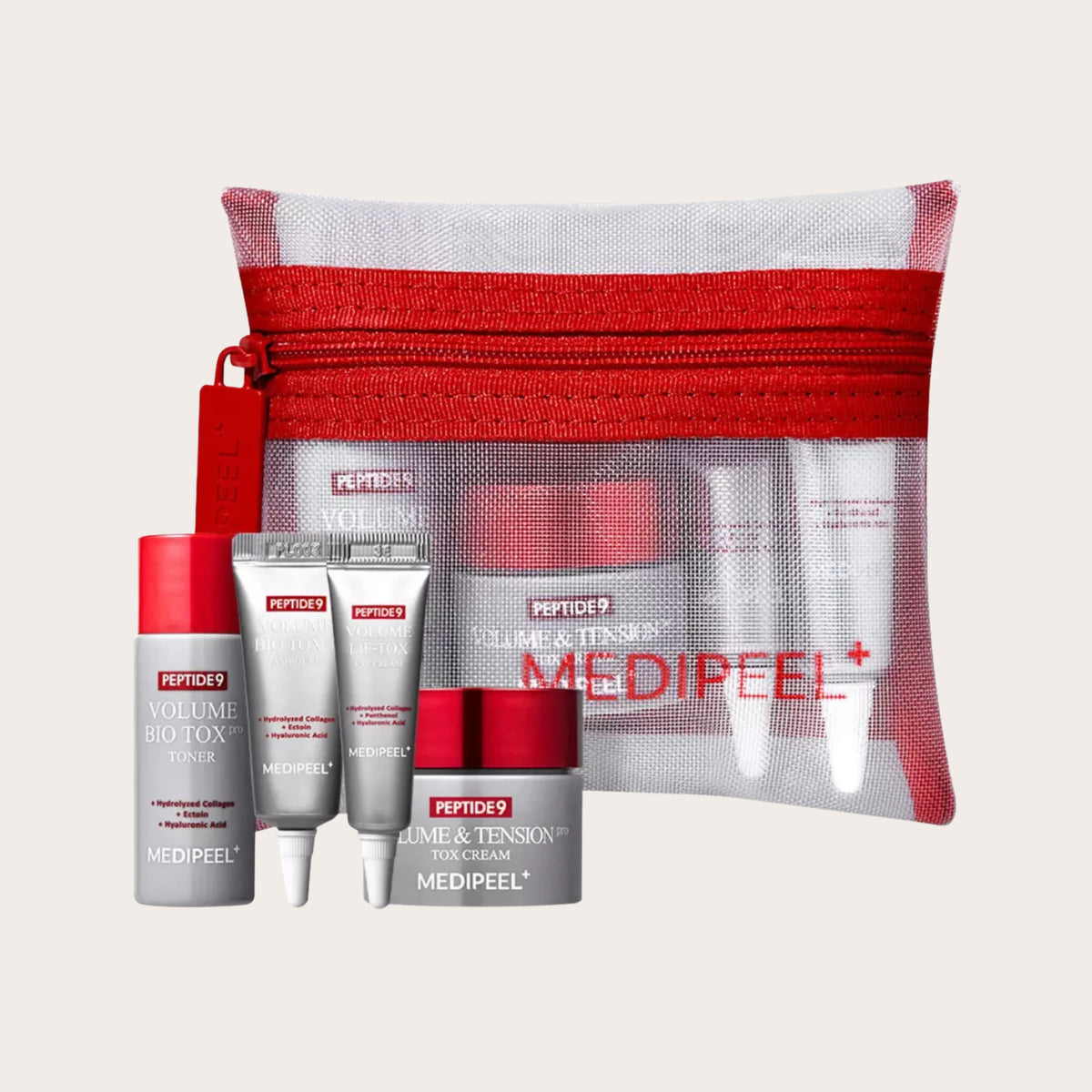MEDIPEEL Peptide 9 Volume Bio Tox Trial Kit – stangrinantis mini veido priežiūros rinkinys