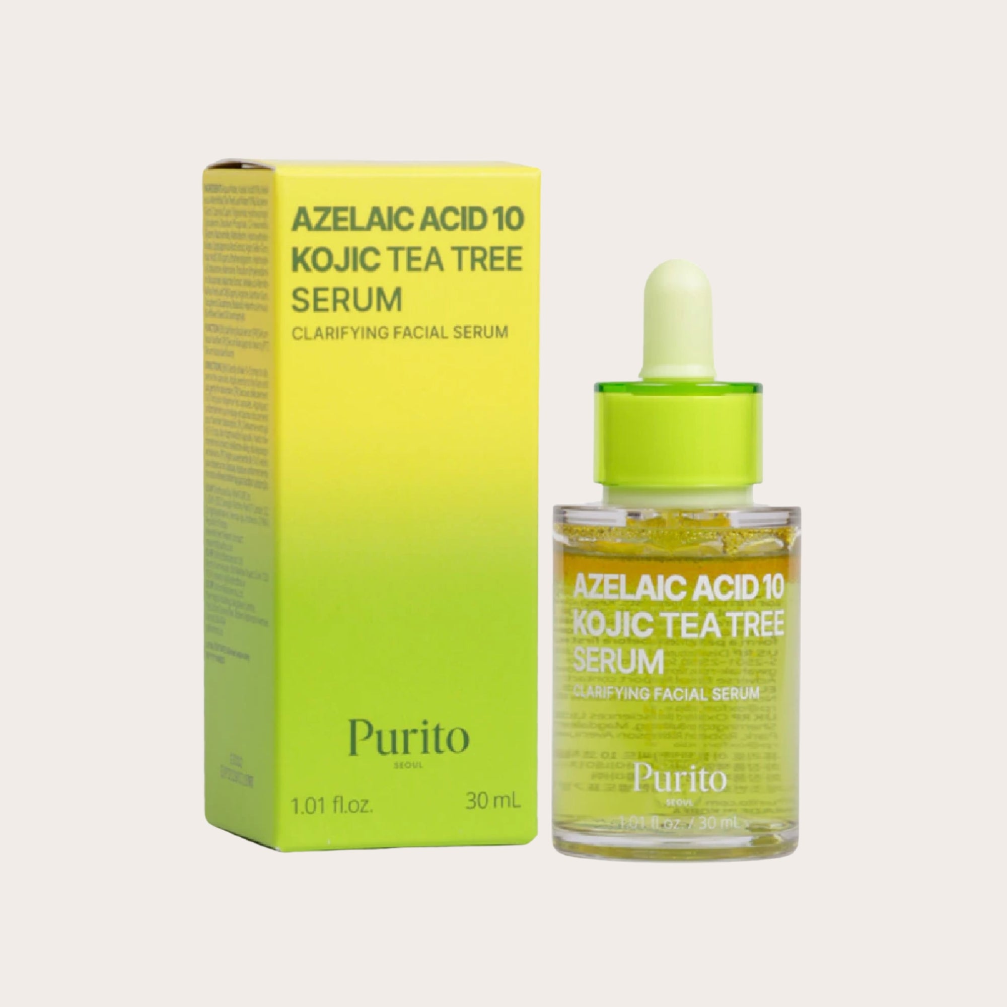 PURITO SEOUL Azelaic Acid 10 Kojic Tea Tree Serum – veido serumas