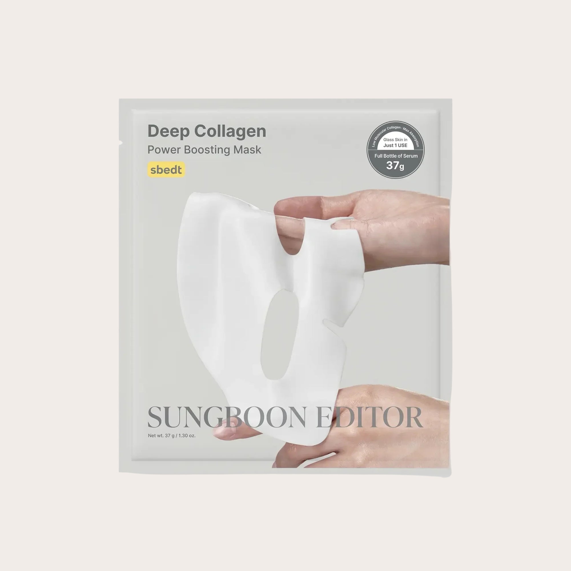SUNGBOON EDITOR Deep Collagen Power Boosting Mask – intensyviai drėkinanti kolageno hidrogelinė veido kaukė
