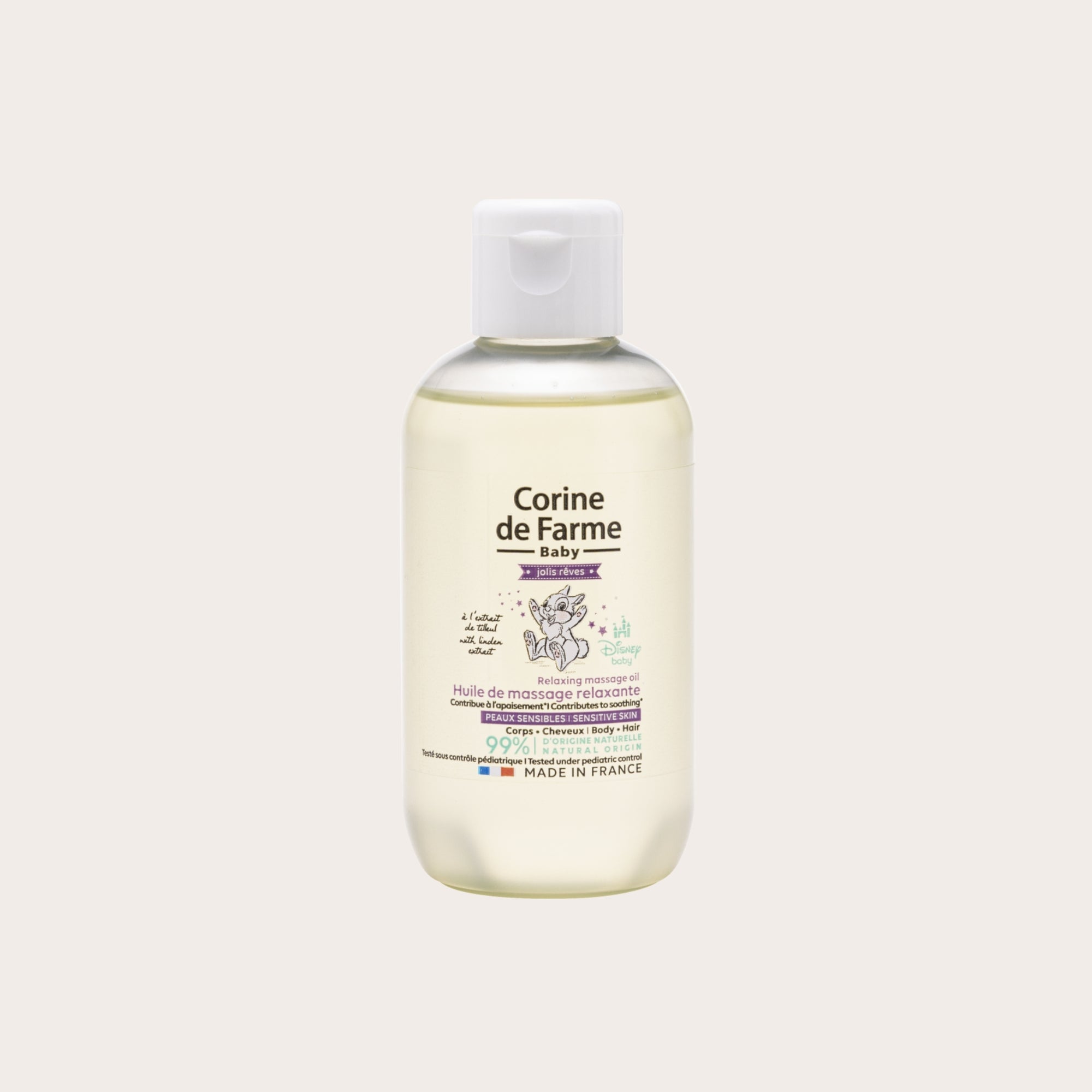CORINE DE FARME Relaxing Linden Massage Oil – atpalaiduojantis masažo aliejus kūdikiams
