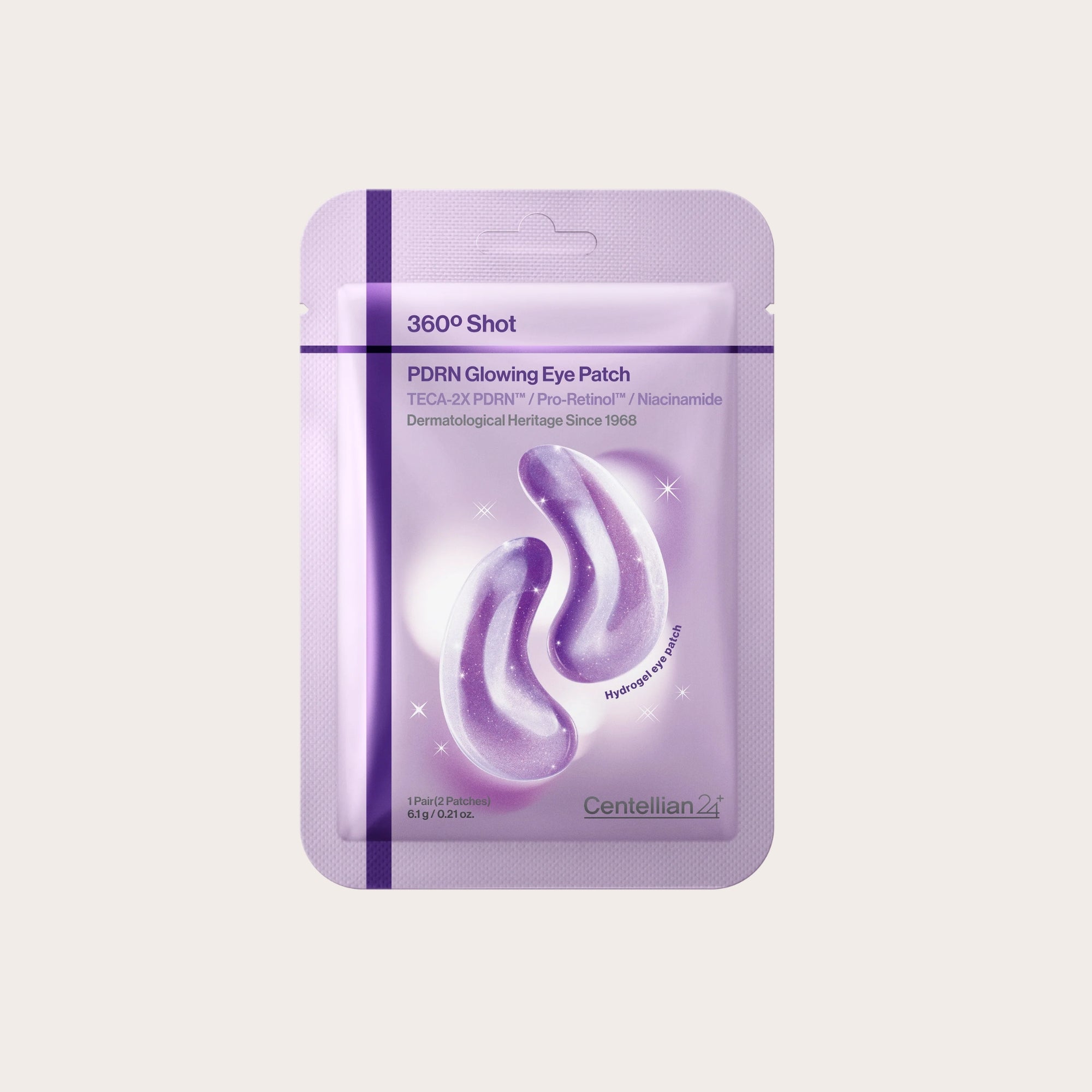 CENTELLIAN24 360º Shot PDRN Glowing Eye Patch – hidrogeliniai paakių padeliai (1 pora / 2 vnt)