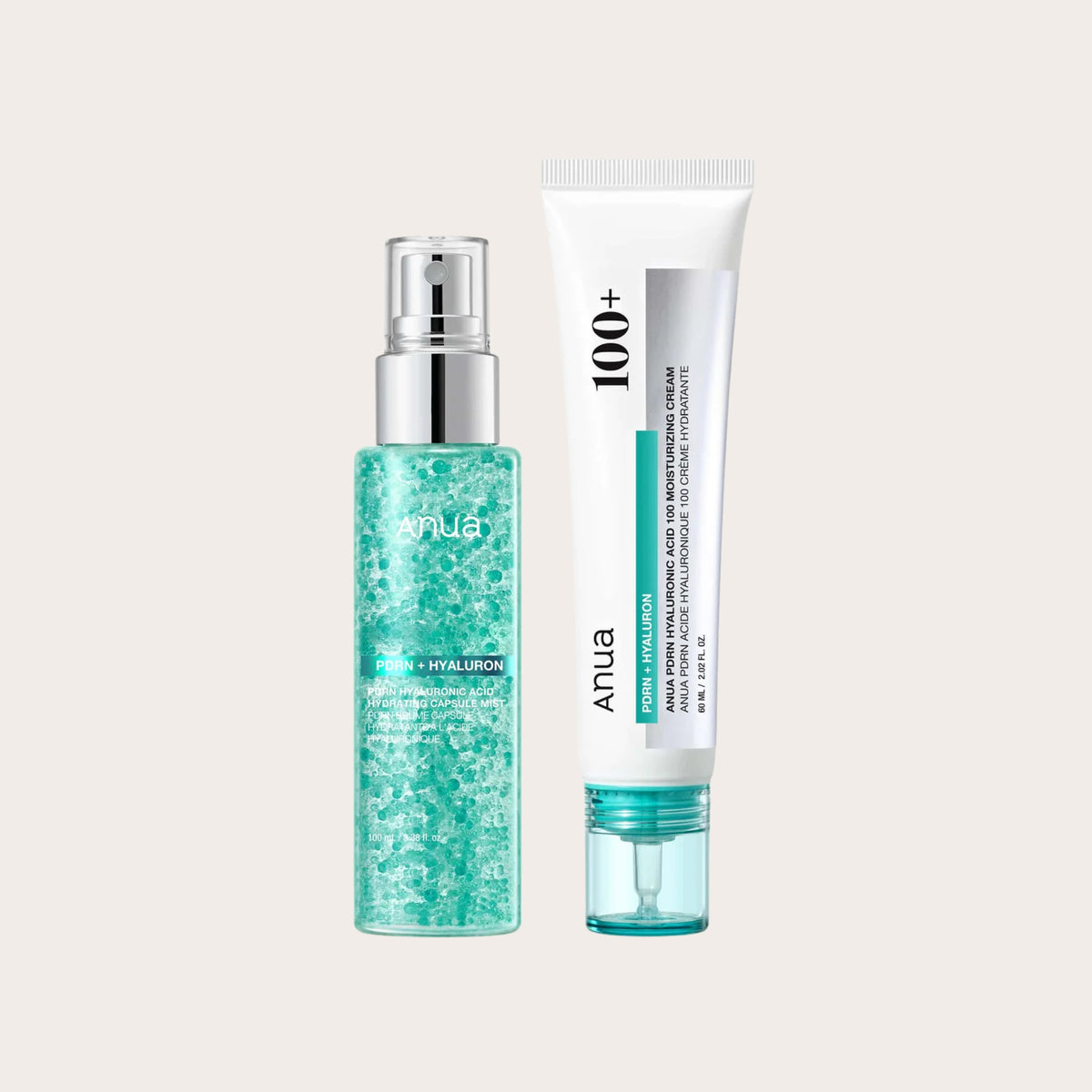 ANUA PDRN Hyaluronic Acid Duo – intensyviai drėkinantis veido priežiūros rinkinys