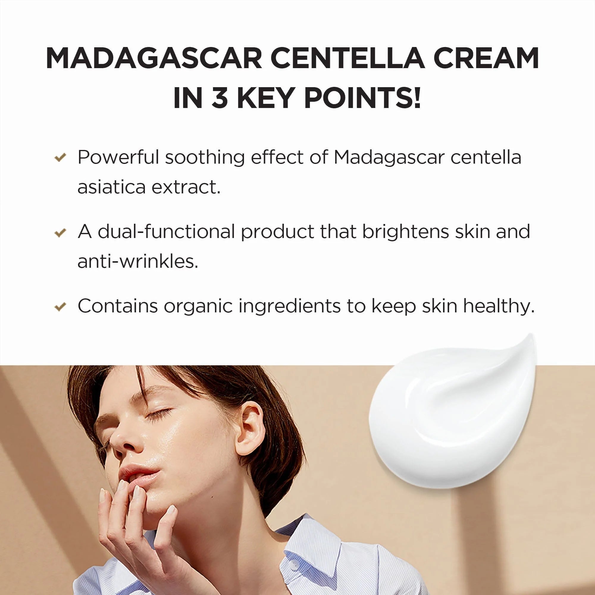 Madagascar Centella Cream - lengvas drėkinantis veido kremas