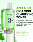 ANUA Azelaic 3 Cica Skin Clarifying Toner – švelnus valomasis tonikas