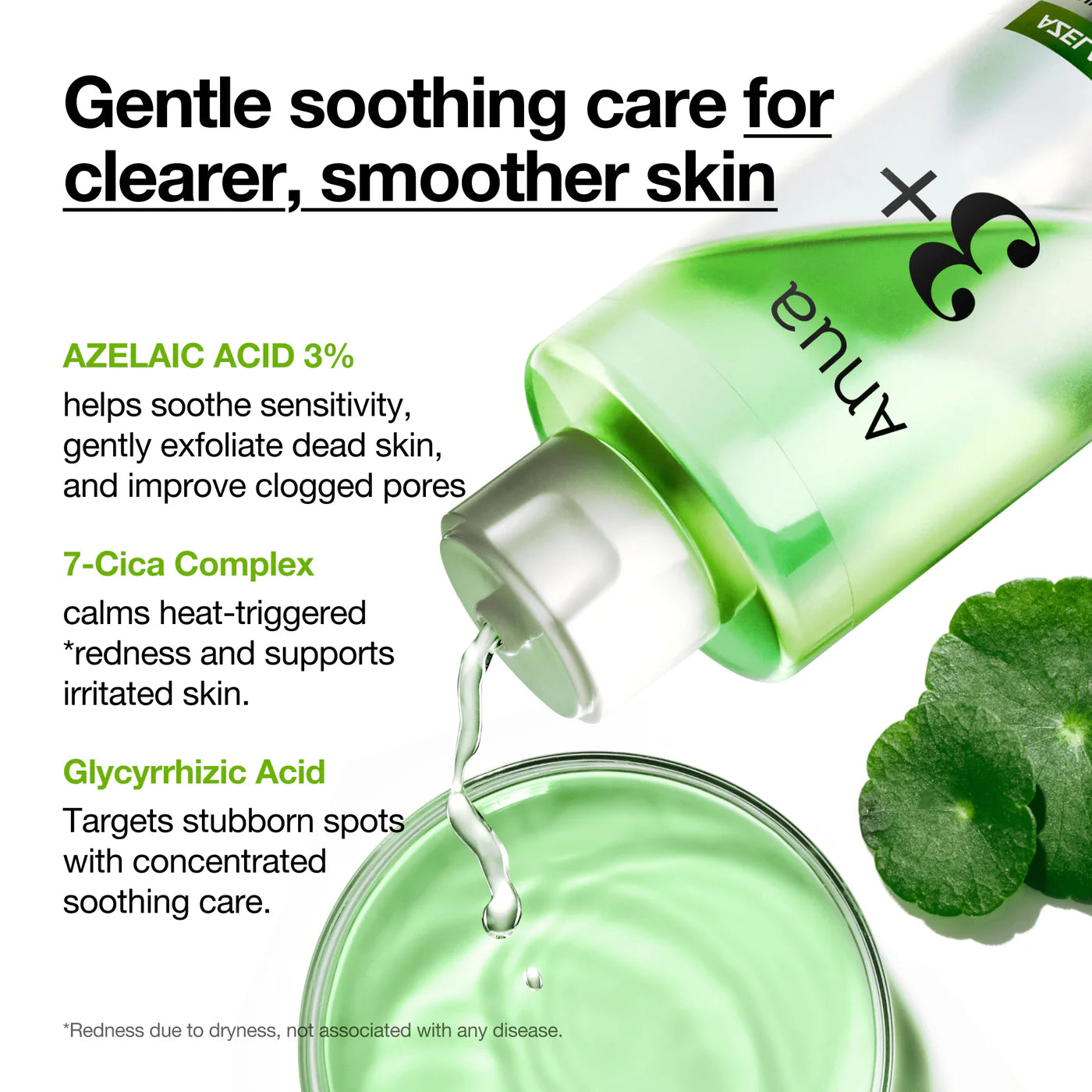 ANUA Azelaic 3 Cica Skin Clarifying Toner – švelnus valomasis tonikas