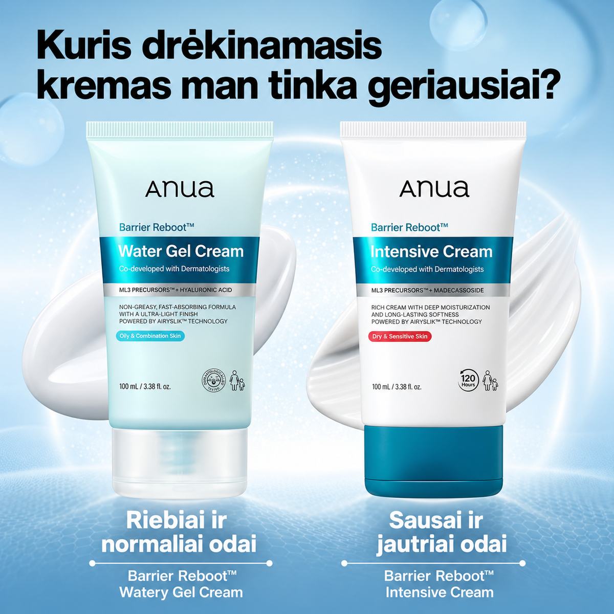 ANUA Barrier Reboot Water Gel Cream – gelinis veido kremas