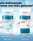ANUA Barrier Reboot Water Gel Cream – gelinis veido kremas