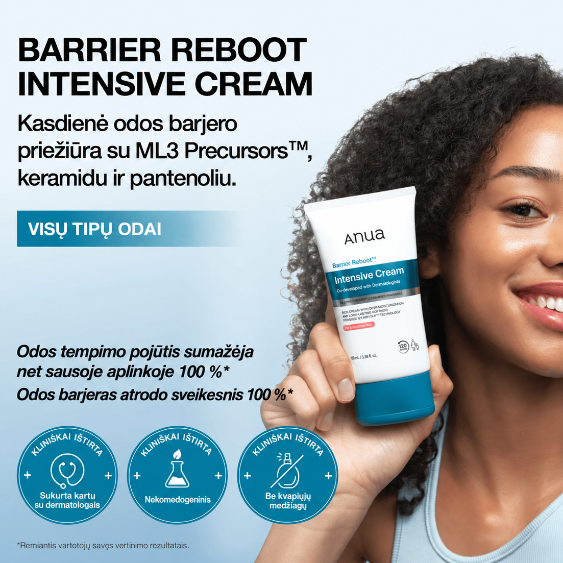 ANUA Barrier Reboot Intensive Cream – intensyviai drėkinantis veido kremas odos barjerui