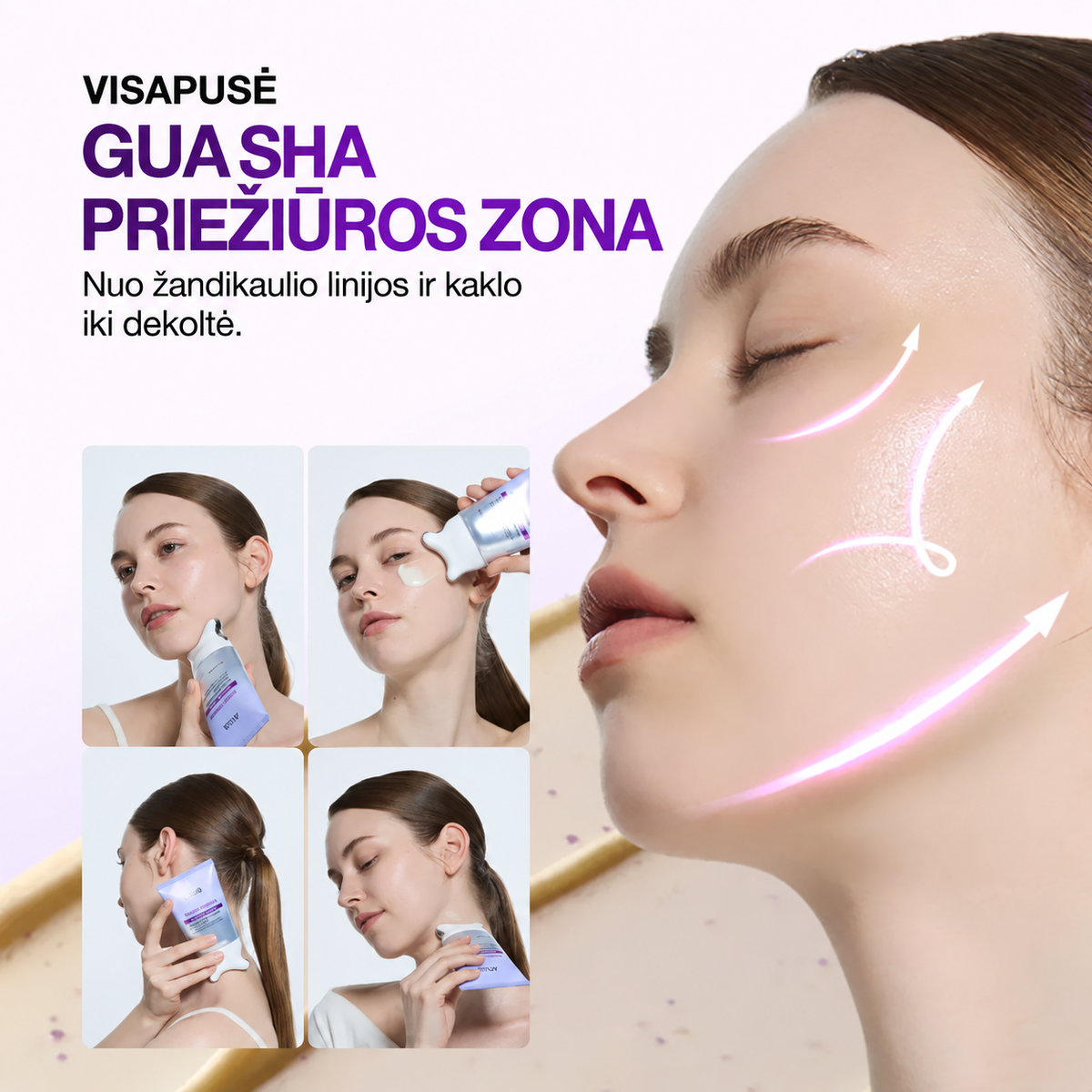 ANUA Visibly Firming Collagen Retinol Gua Sha Cream – stangrinantis veido, kaklo ir dekoltė kremas su retinoliu