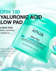 ANUA PDRN 100 Hyaluronic Acid Glow Pad – drėkinamieji ir švytėjimo suteikiantys veido padeliai