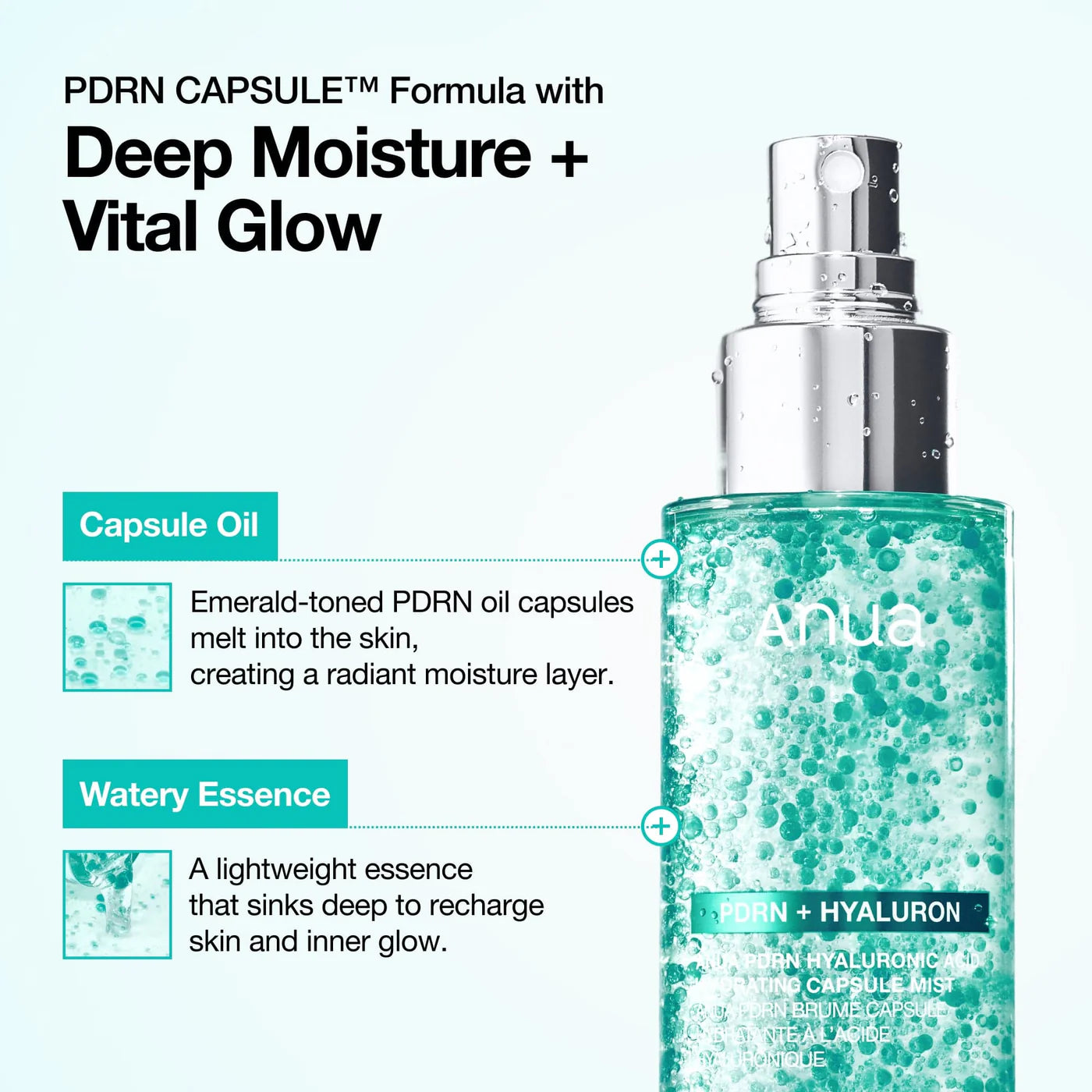 Anua PDRN Hyaluronic Acid Hydrating Capsule Mist - drėkinamoji veido dulksna