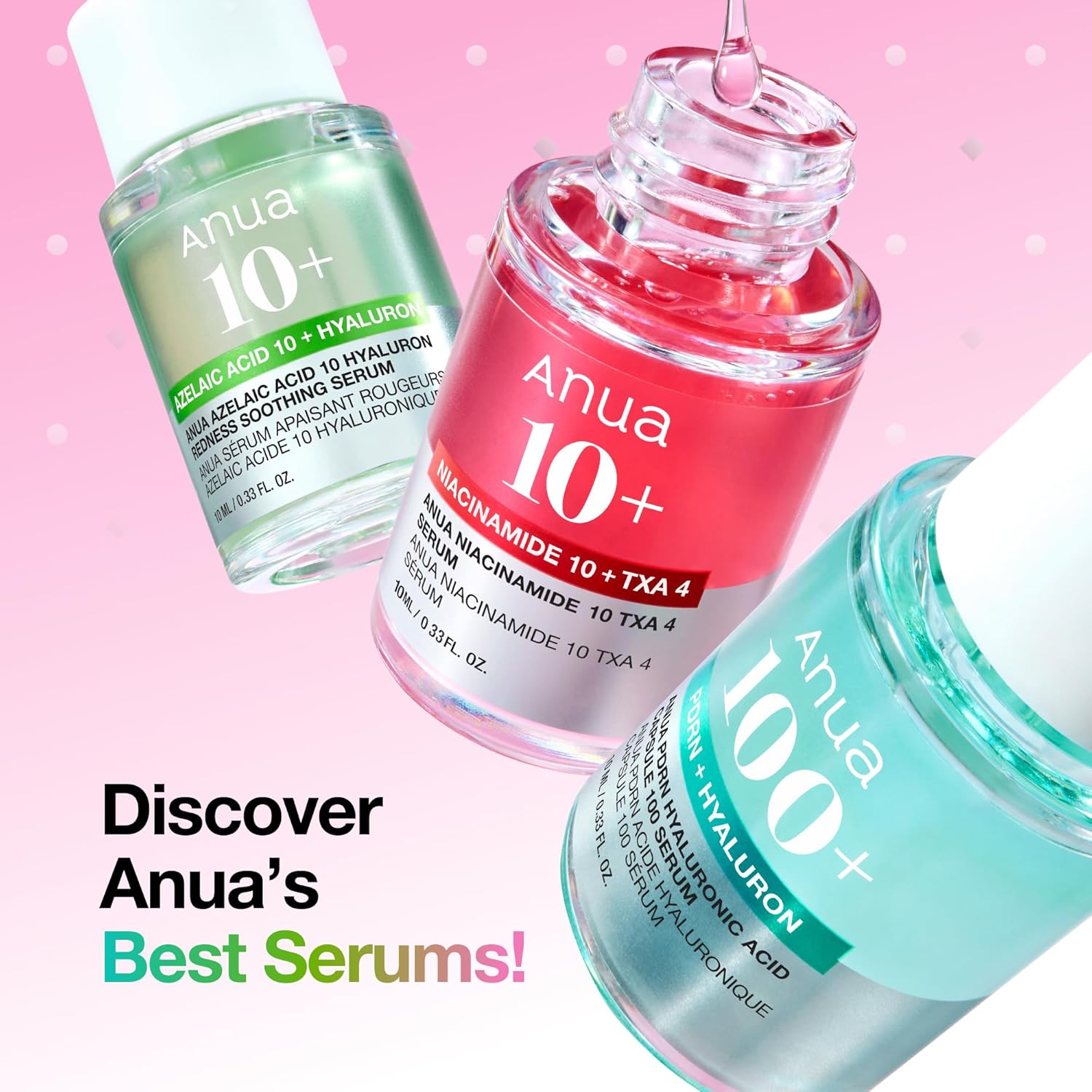 ANUA Serum Discovery Trio - veido serumų rinkinys drėkinimui, pigmentacijos ir raudonio mažinimui