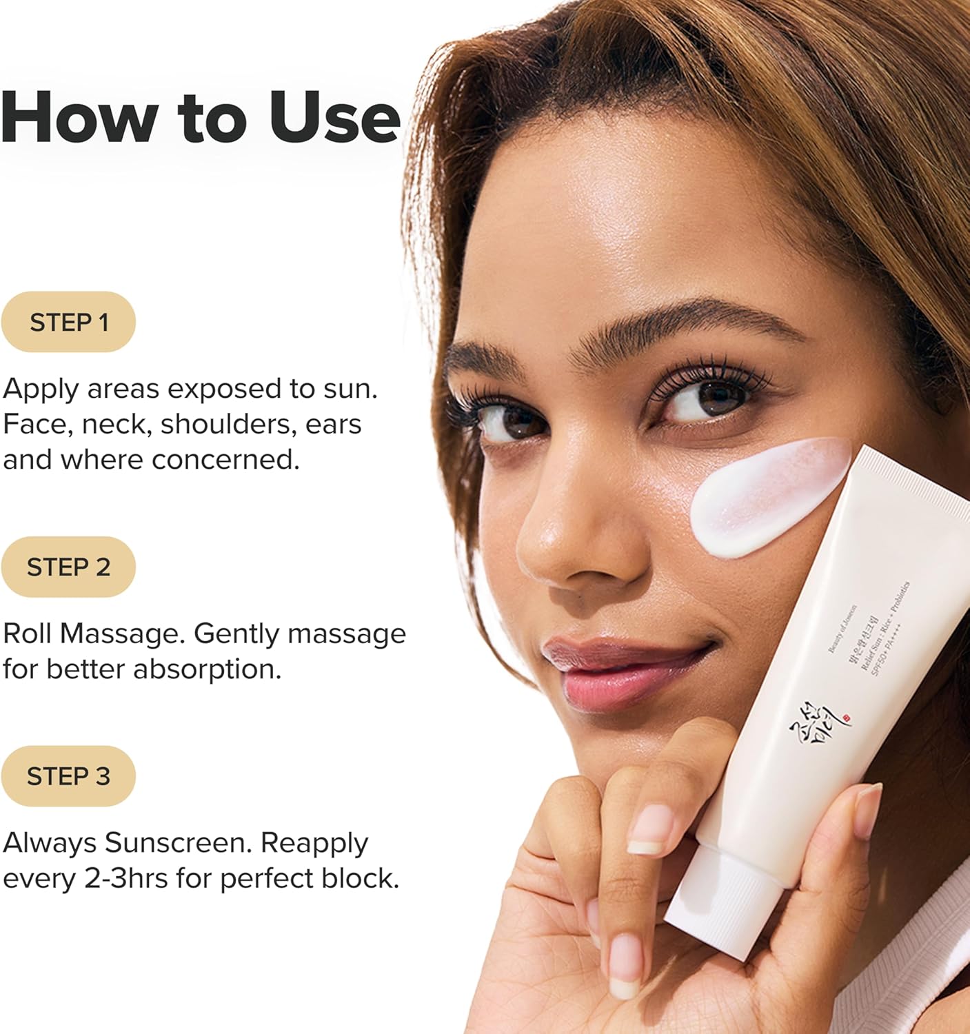 BEAUTY OF JOSEON Relief Sun Rice + Probiotics SPF50+ – drėkinantis apsauginis kremas nuo saulės