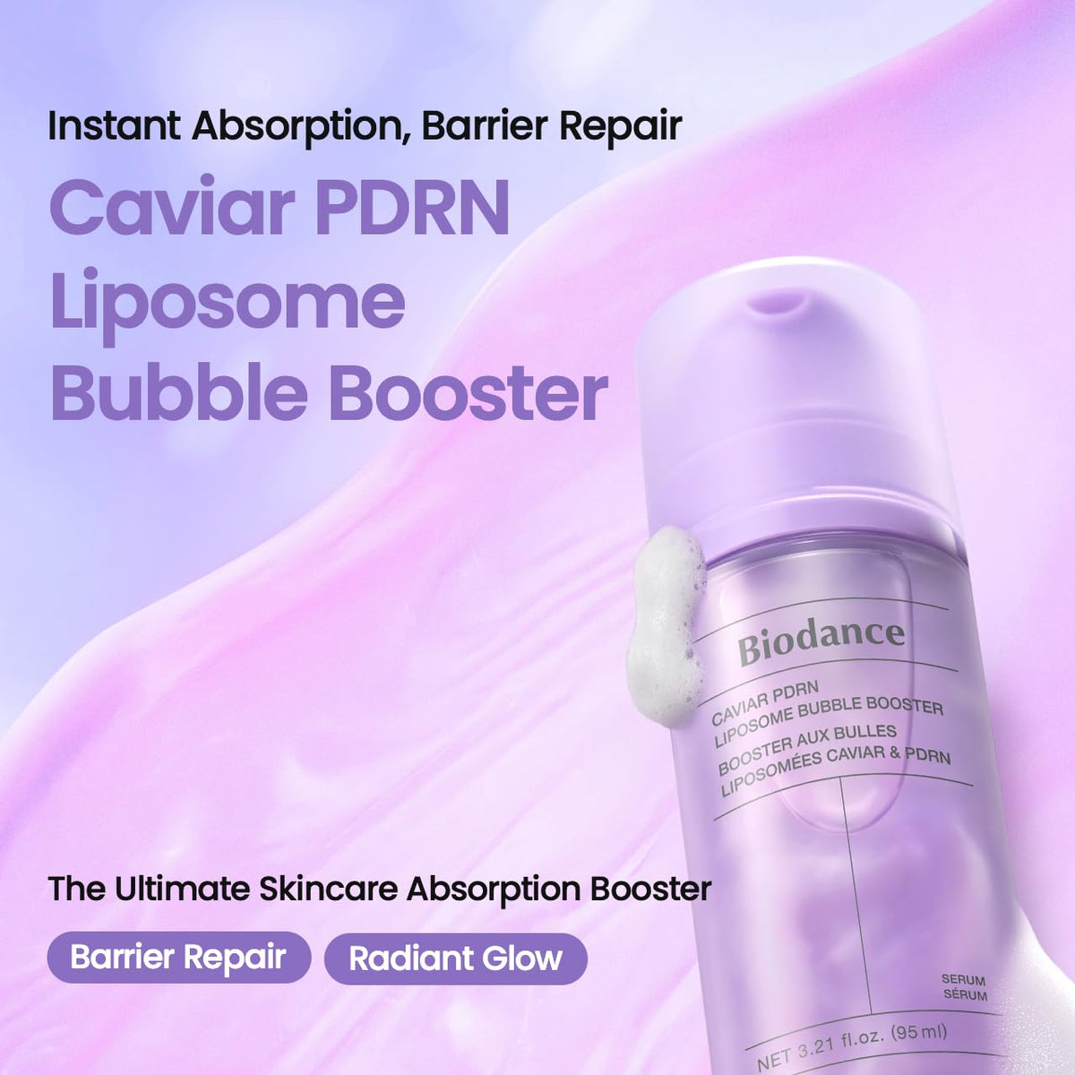 BIODANCE Caviar PDRN Liposome Bubble Booster – atkuriantis veido odos paruošimo boosteris su PDRN