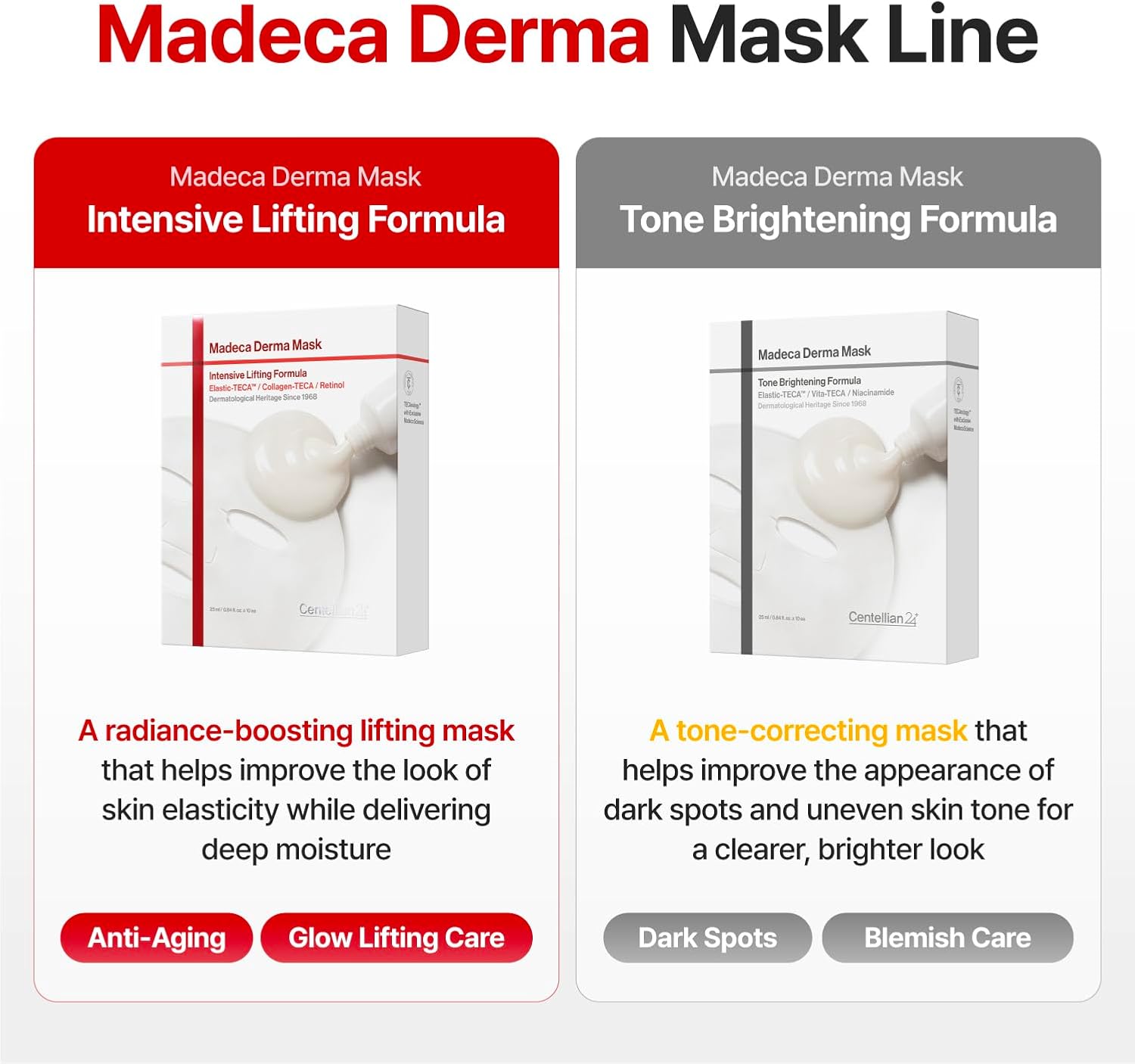 CENTELLIAN24 Madeca Derma Mask Tone Brightening Formula – skaistinanti veido kaukė