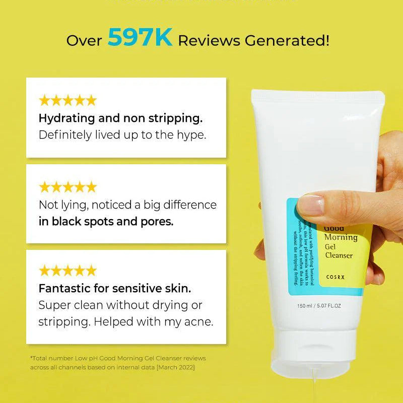 COSRX Low pH Good Morning Gel Cleanser – švelnus veido prausiklis