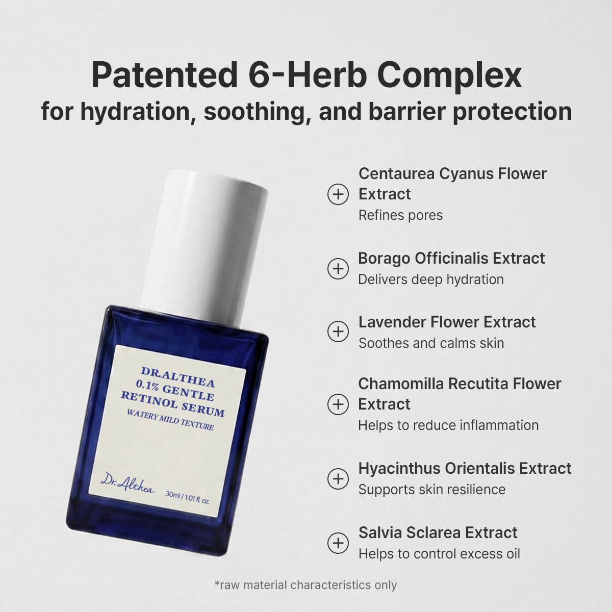 DR.ALTHEA 0.1 Gentle Retinol Serum – serumas su 0,1 % retinoliu