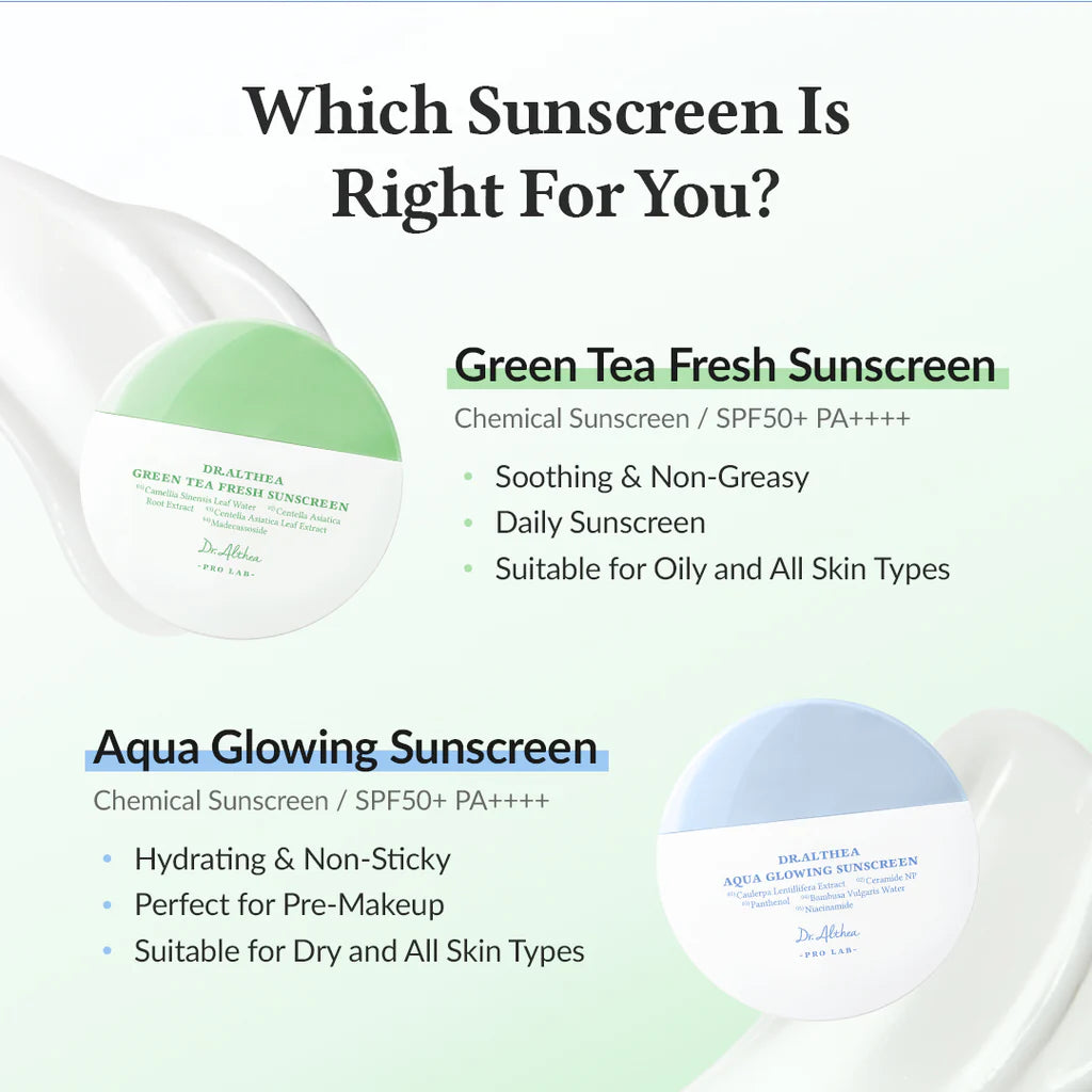 DR.ALTHEA Green Tea Fresh Sunscreen SPF50+ – raminantis apsauginis kremas nuo saulės