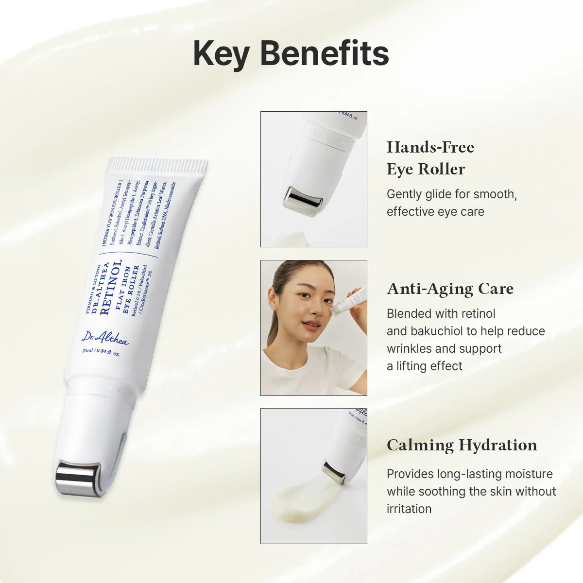 DR. ALTHEA Retinol Flat Iron Eye Roller – paakių serumas su retinoliu
