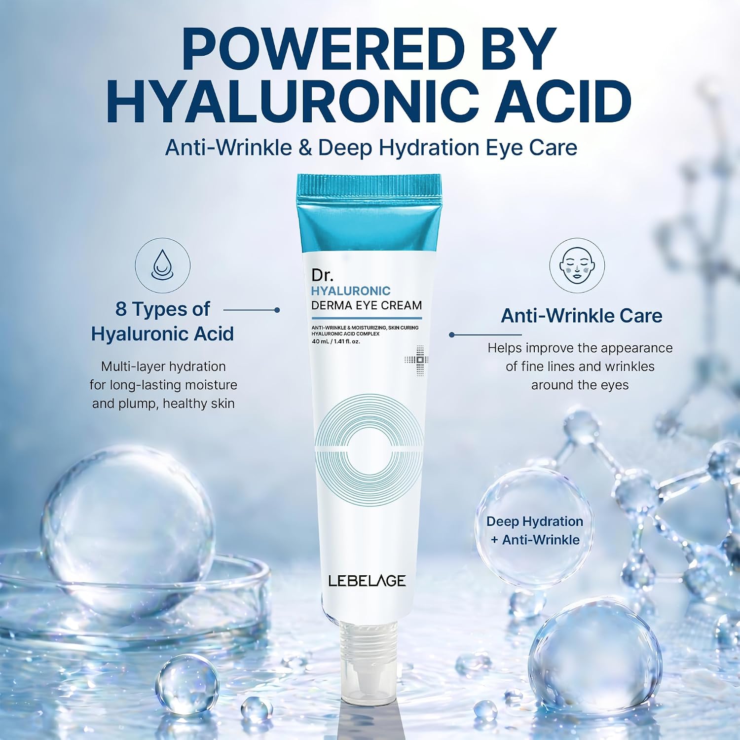 LEBELAGE Dr. Hyaluronic Derma Eye Cream – intensyviai drėkinantis paakių kremas
