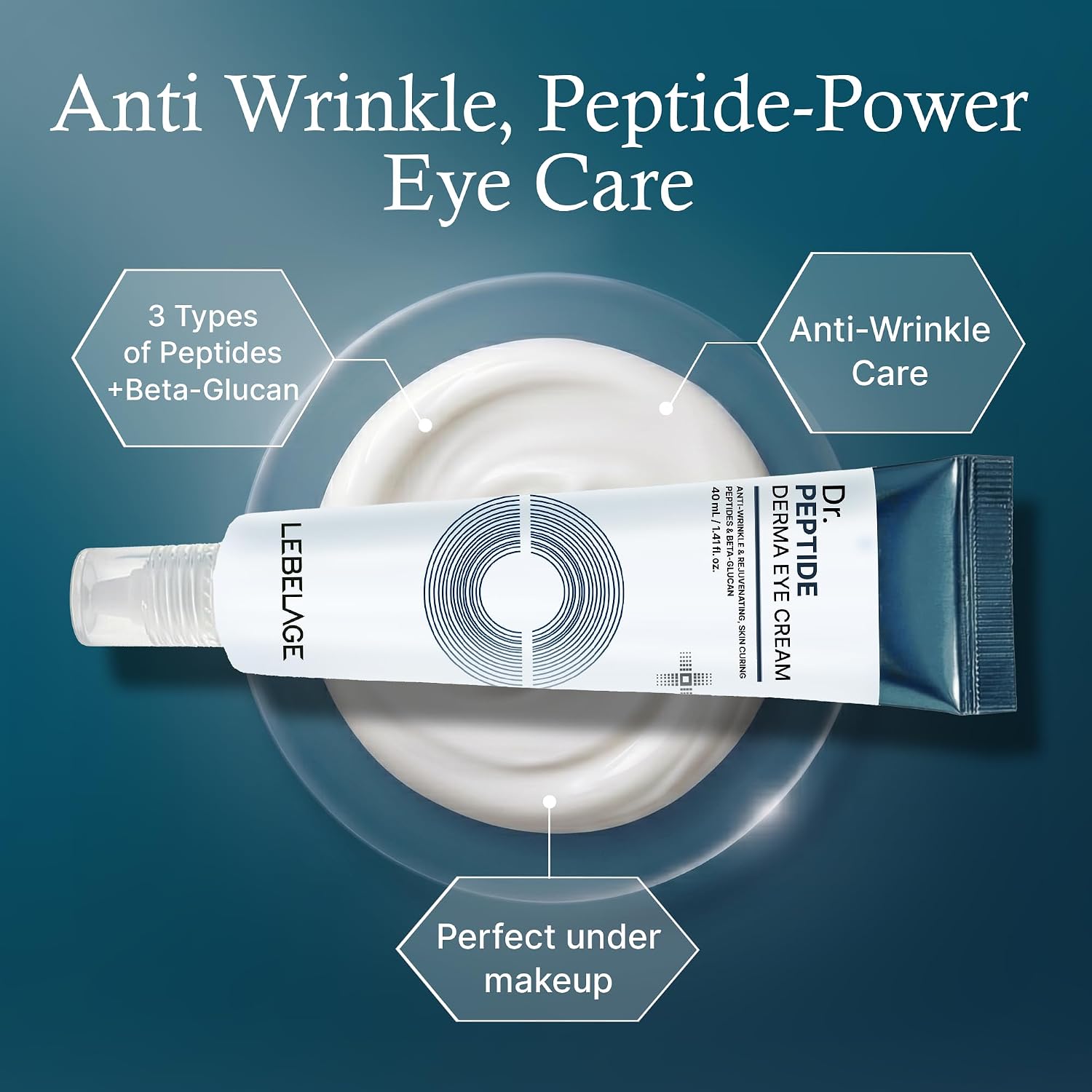 LEBELAGE Dr. Peptide Derma Eye Cream – paakių kremas su peptidais nuo raukšlių