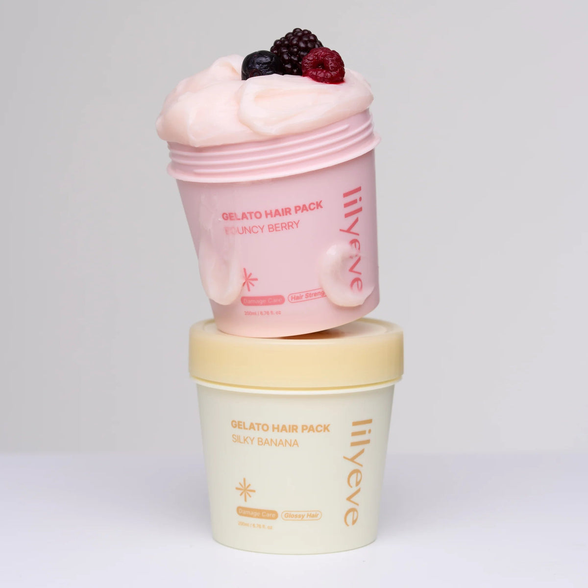 LILYEVE Repair Gelato Hair Pack Silky Banana – atkuriamoji plaukų kaukė žvilgesiui